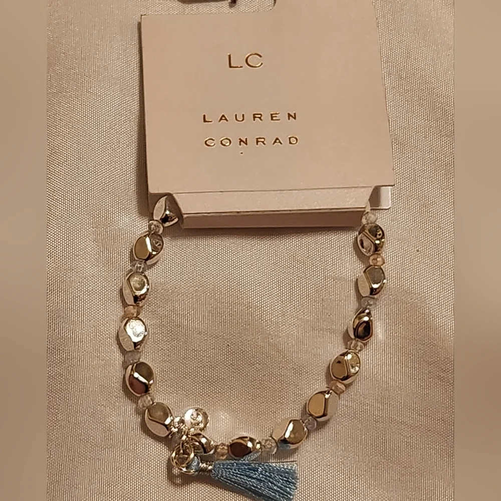 LC Lauren Conrad Silver Bracelet with Blue Tassel - Picture 3 of 4